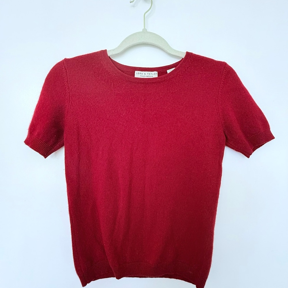 Lord & Taylor Red Crewneck Sweater